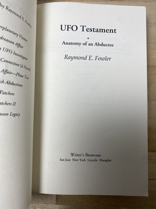 UFO Testament Anatomy of an Abductee