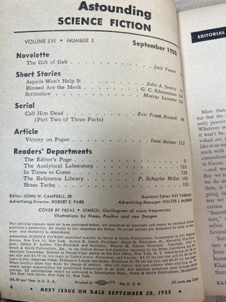Astounding Science Fiction | September 1955 Vol. 56 No. 1