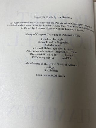 Robert Lowell A Biography
