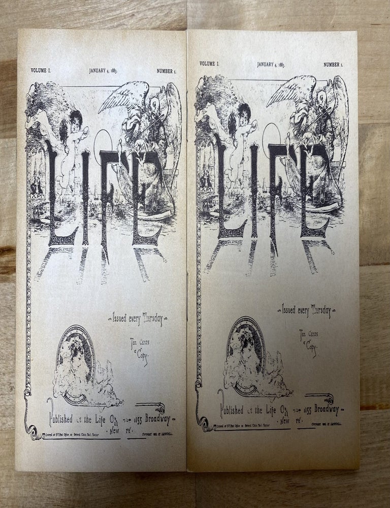 Item #469 Life. Vol. I, No. 1. January 4, 1883. Miniature Facsimile Edition. (Pair).