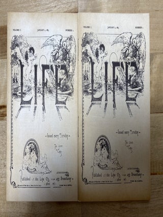 Item #469 Life. Vol. I, No. 1. January 4, 1883. Miniature Facsimile Edition. (Pair