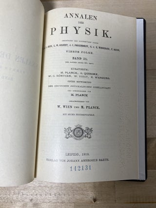 ALBERT EINSTEIN &mdash; EARLY SCIENTIFIC CORPUS (1902&ndash;1910) - Six Extracted and Individually Bound Original Papers from Annalen der Physik