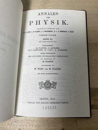 ALBERT EINSTEIN — EARLY SCIENTIFIC CORPUS (1902–1910) - Six Extracted and Individually Bound Original Papers from Annalen der Physik