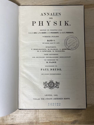 ALBERT EINSTEIN — EARLY SCIENTIFIC CORPUS (1902–1910) - Six Extracted and Individually Bound Original Papers from Annalen der Physik