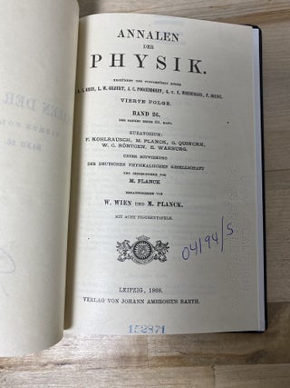 ALBERT EINSTEIN &mdash; EARLY SCIENTIFIC CORPUS (1902&ndash;1910) - Six Extracted and Individually Bound Original Papers from Annalen der Physik