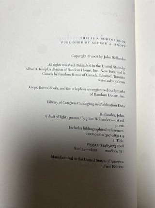 A Draft of Light Poems