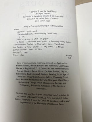 The Odes of Horace