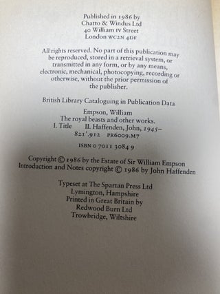 The Royal Beasts and Other Works