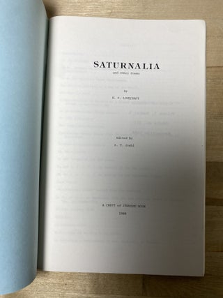 Saturnalia and Other Poems